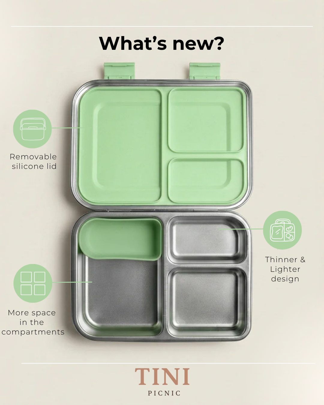 RVS lunchbox groen dino